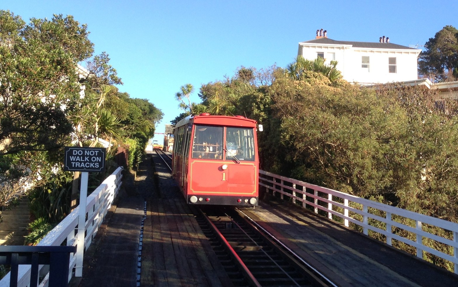 Cable car at Salamanca descending from Kelburn to Lambton Quay